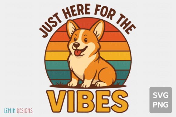 Download Cute Happy Corgi Dog Retro Vibes SVG PNG - Retro Collection