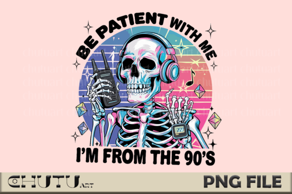 Download 90s Skeleton PNG - Neon Retro Vibes - Retro Collection
